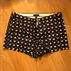 J. Crew heart print shorts